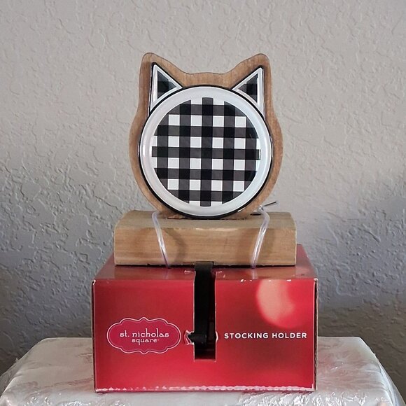 St. Nicholas Square Cat Themed Christmas Stocking Holder - Picture 1 of 12